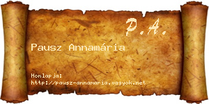 Pausz Annamária névjegykártya